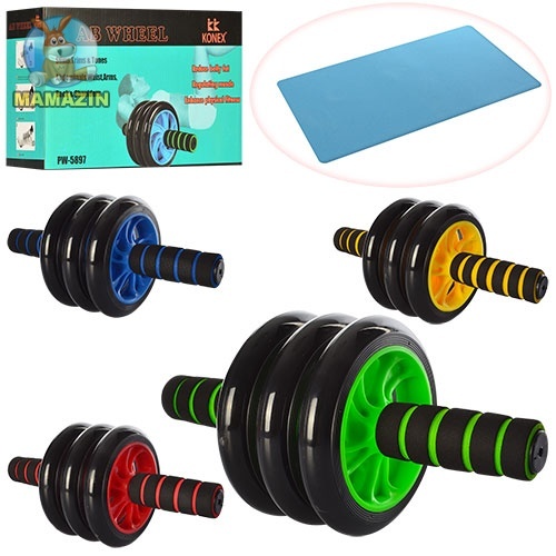 Тренажер колесо для м'язів пресу-пластик,31см,d-14см,в кор-ці,28х10х17см MS 0873(24)