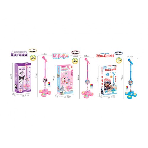 Мікрофон на стійці 110см,світ.,MP3,на бат-ців кор-ці,16,5х33х6см №5622A-25A-26A (36)