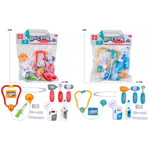 Набір лікаря: стетоскоп, мед.інструменти,в кульку 24х31х6см №5507-08-11(120)