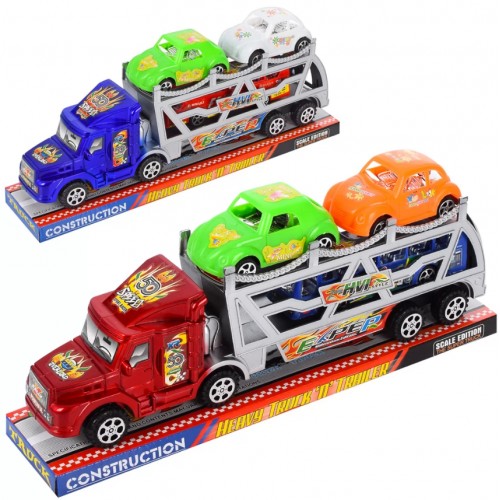 Трейлер,транспорт,2 види (автобус, машинка 2шт),мікс кольорів,у слюді 255-3(54)