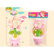 М'яка ігр. "Квітка у горщику" 34см,рухлива,муз,світ,акум,USBзарядне,в кульку26х44х11см