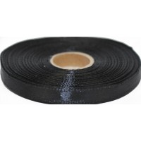 Стрічка атлас 0,6см/23м чорна(10)