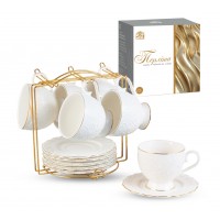Сервіз чайний керам. 12предм. (6чаш. 260мл+6бл. 14см) "Перліта" на стійці №15220-00/S&T/(8