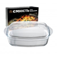 Форма для запікання з кришкою та ручками 31,5х19х8,5см скло прямокут. №50015-01/S&T/(12)