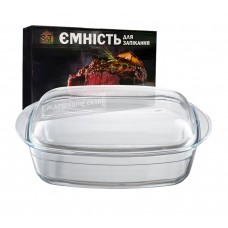 Форма для запікання з кришкою та ручками 31,5х19х8,5см скло прямокут. №50016-01/S&T/(12)