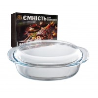 Форма для запікання з кришкою та ручками 32х23х9см скло овал. №50017-01/S&T/(12)