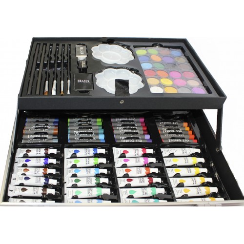 Набір для творч. в валізі: фломастери,олівці,фарби,пастель,пензлики,23х34см 858122