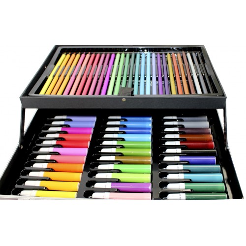 Набір для творч. в валізі: фломастери,олівці,фарби,пастель,пензлики,23х34см 858122