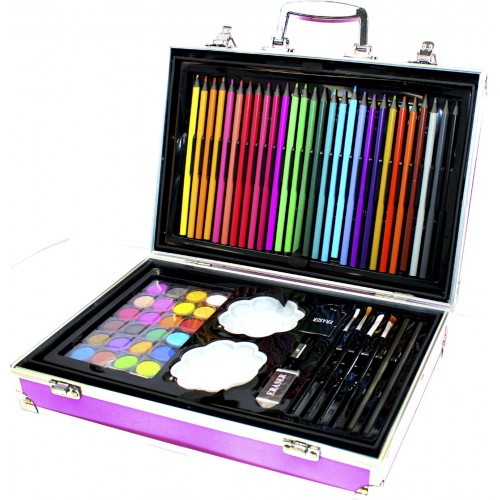 Набір для творч. в валізі: фломастери,олівці,фарби,пастель,пензлики,23х34см 858122