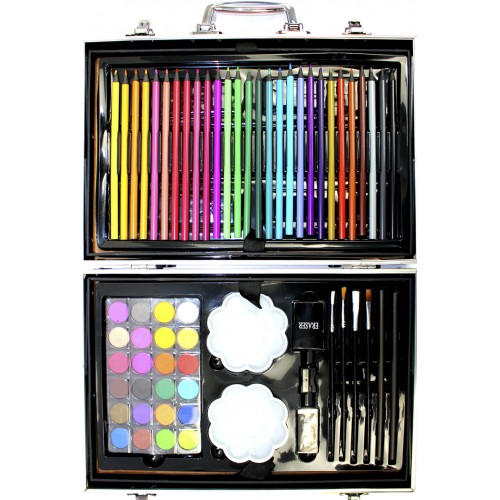 Набір для творч. в валізі: фломастери,олівці,фарби,пастель,пензлики,23х34см 858122