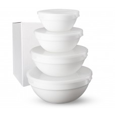 Набір ємностей керам. для зберігання з кришкою,білий (4шт)1х0,6х0,32х0,26л №30054-00/S&T/