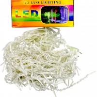 Гирлянда-штора электрическая уличная 400 LED белый теплый L-3 м H-2 м прозрачный провод 1482-07