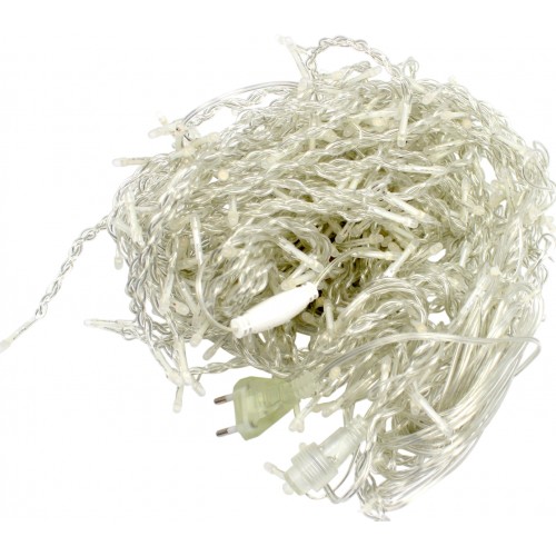 Гірлянда-штора електрична вулична 400 LED білий теплий L-3 м H-2 м прозорий провід 1482-07