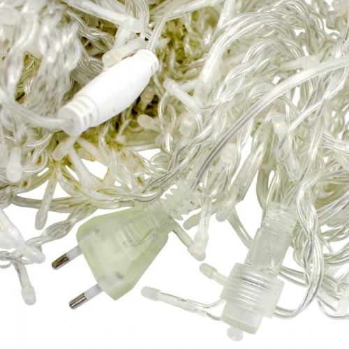 Гірлянда-штора електрична вулична 400 LED білий теплий L-3 м H-2 м прозорий провід 1482-07