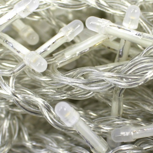 Гірлянда-штора електрична вулична 400 LED білий теплий L-3 м H-2 м прозорий провід 1482-07