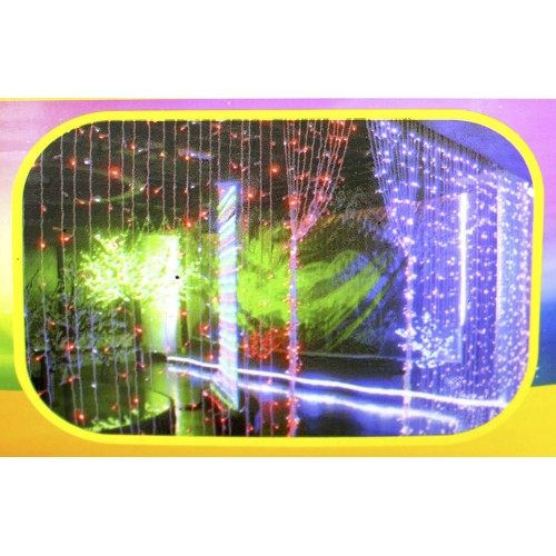 Гірлянда-штора електрична вулична 400 LED білий теплий L-3 м H-2 м прозорий провід 1482-07