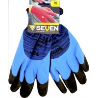 Рукавиці утеплені "Seven" сині з подвійним спіненим синьо-чорним покриттям №FLL9320