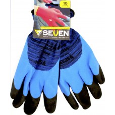 Рукавиці утеплені "Seven" сині з подвійним спіненим синьо-чорним покриттям №FLL9320