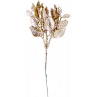 Гілка з листям у глітері 29см шампань №H39-053/Bonadi/(96)