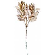 Гілка з листям у глітері 29см шампань №H39-053/Bonadi/(96)