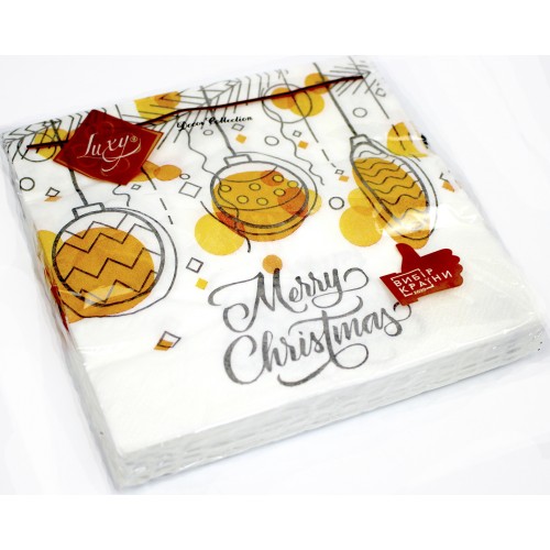 Серветки столові ТМ Luxy 3-х шарові (18шт) НР Світлого Різдва(16)