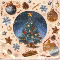 Серветки столові ТМ "La Fleur" 2-х шарові (16шт) НР Різдвяні реліквії(16)