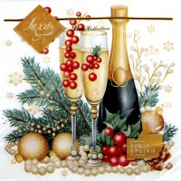 Серветки столові ТМ "Luxy" 3-х шарові (18шт) НР Новорічне святкування(16)