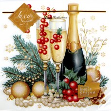 Серветки столові ТМ "Luxy" 3-х шарові (18шт) НР Новорічне святкування(16)