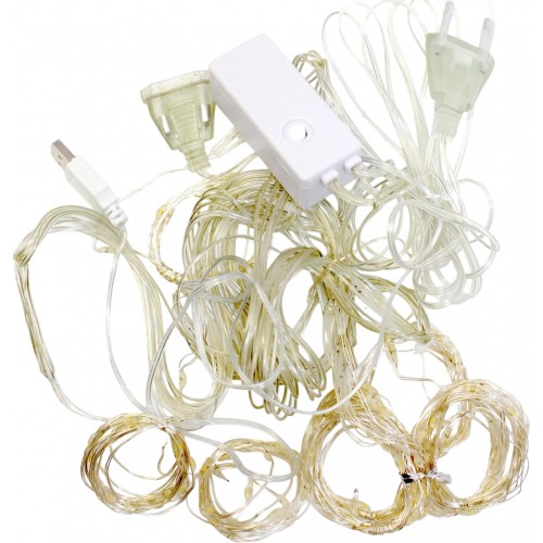 Гірлянда-водоспад електрич. 128LED білий теплий L-2м H-1,6м 1561-07(30)