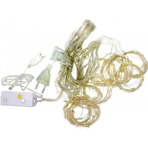 Гірлянда електрич. на бат-ці Роса 200LED білий теплий L-3мх2м 1564-07(30)