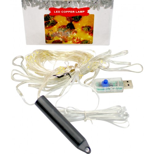 Гірлянда-пучок електрич. Роса 200LED 20 ліній по 1м біла 19102-07