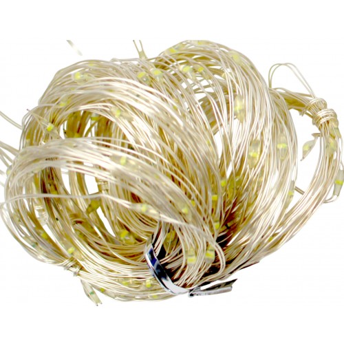 Гірлянда-штора електрич. Роса 200LED USB адаптер,пульт ДК,10ліній білий L-3м H-2м№1938-03u