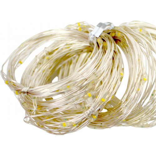 Гірлянда-штора електрич.Роса200LED USB адапт.,пультДК,10лін.білий теплийL-3м H-2м№1938-07u