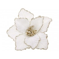 Пуансетія 24,5см оксамитова з глітером,шампань №H39-145/Bonadi/(1)(60)