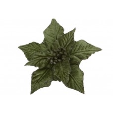 Пуансетія 21см оксамитова з глітером,зелений №H39-154/Bonadi/(48)