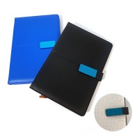 Блокнот А5 100арк. кліт. шкірзам. на кнопці №А25-773/140060/Leader/