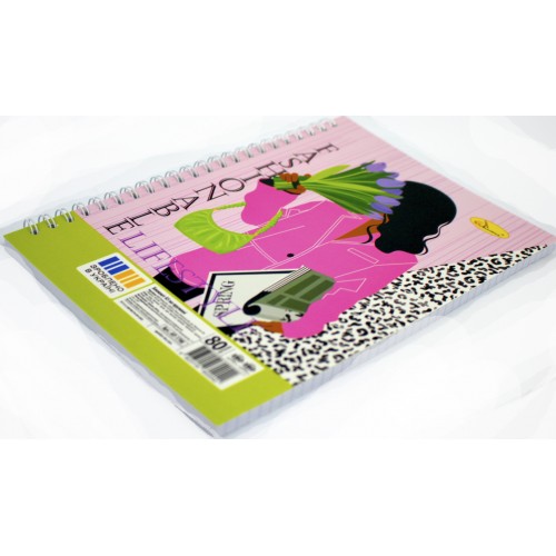 Блокнот пруж. бок. А5 80арк. кліт. карт. Апельсин подв. пруж.,лак АП-1708