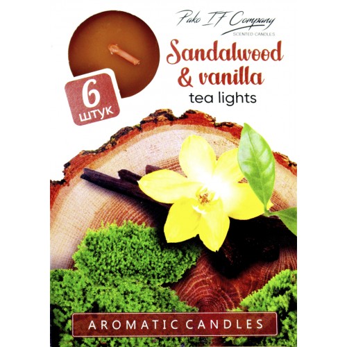 Свічка з ароматом Pako (6шт) Сандалове дерево та ваніль