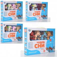 Карусель на ліжечко музична, 4 підвіски плюш,в коробці,38,5 х28,5 х6,5 см (18) D120-21-22-23