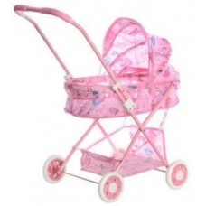 Коляска для ляльок металева 4 колеса, кошик, 42х35х67см 883