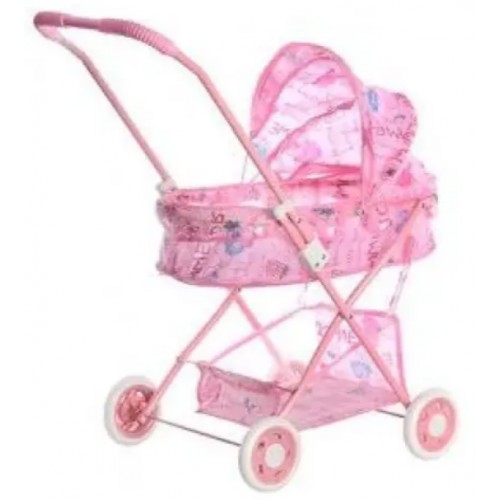 Коляска для ляльок металева 4 колеса, кошик, 42х35х67см 883