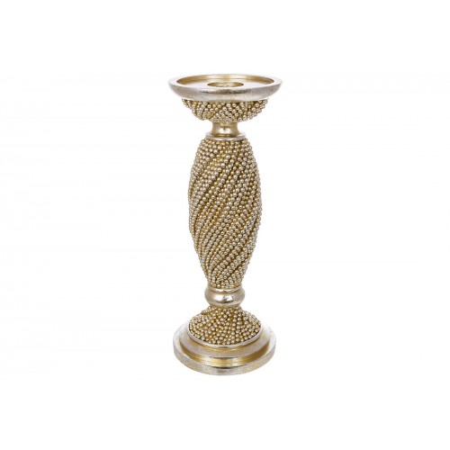 Підсвічник "Pearl" 10х26,5см для тонкої та товстої свічок,шампань №459-097/Bonadi/