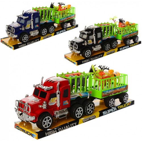 Трейлер інер-ий 35см, тварини 5 шт.,3 кольори,на блістері,37х13х9см №906-23(60)