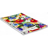 Блокнот пруж. бок. А5 40арк. кліт. карт. Апельсин,лак АП-1706