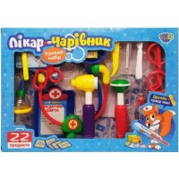 Набір лікаря: шприц, ножиці, інструменти, 5 видів, в коробці, 36,5 х25,5 х5,5 см (24) M0462 U / R