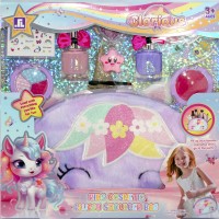 Набір косметики: помада,тіні,блискітки,лак для нігтів,нігті, наліпки,в кор-ці,26х2,5х27см