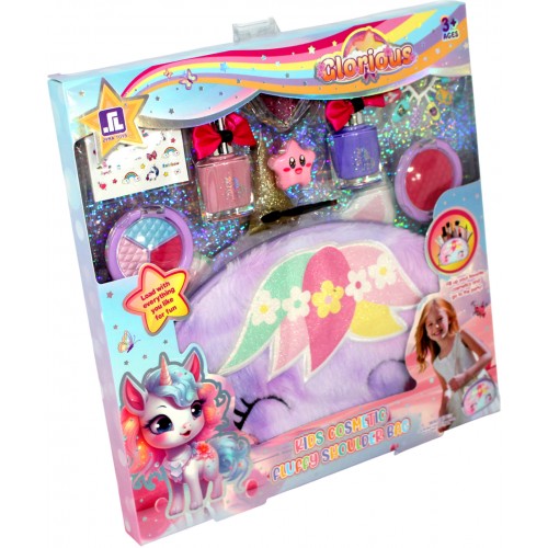 Набір косметики: помада,тіні,блискітки,лак для нігтів,нігті, наліпки,в кор-ці,26х2,5х27см