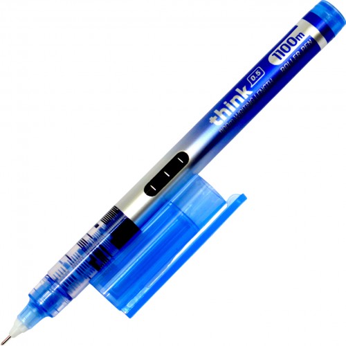 Ручка-роллер "Deli" №EQ300-BL Think 0,5мм синя(12)