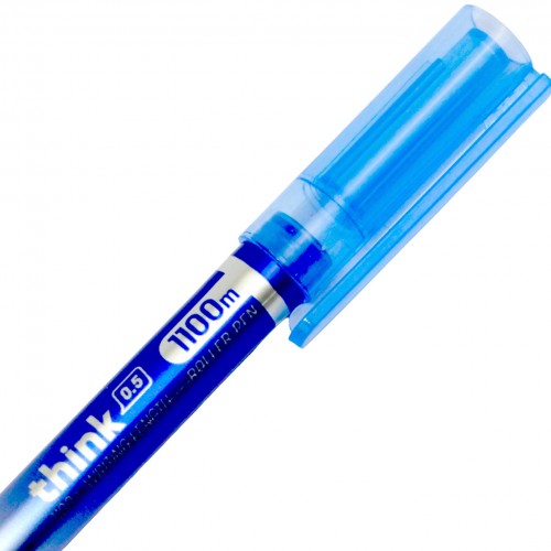Ручка-роллер "Deli" №EQ300-BL Think 0,5мм синя(12)