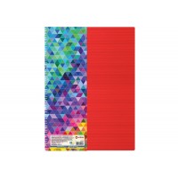 Зошит пруж. бок. А4 80арк. кліт. карт. "Optima" Kaleidoscope червоний №O20365-03(1)(36)